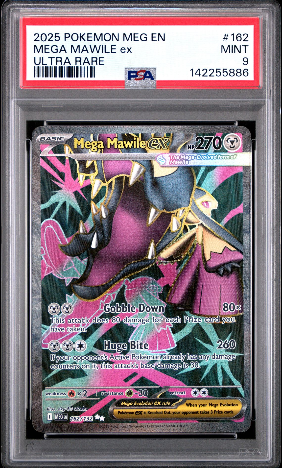 2025 Pokemon Meg En-Mega Evolution Mega Mawile Ex #162 (Ultra Rare) Mint 9 front