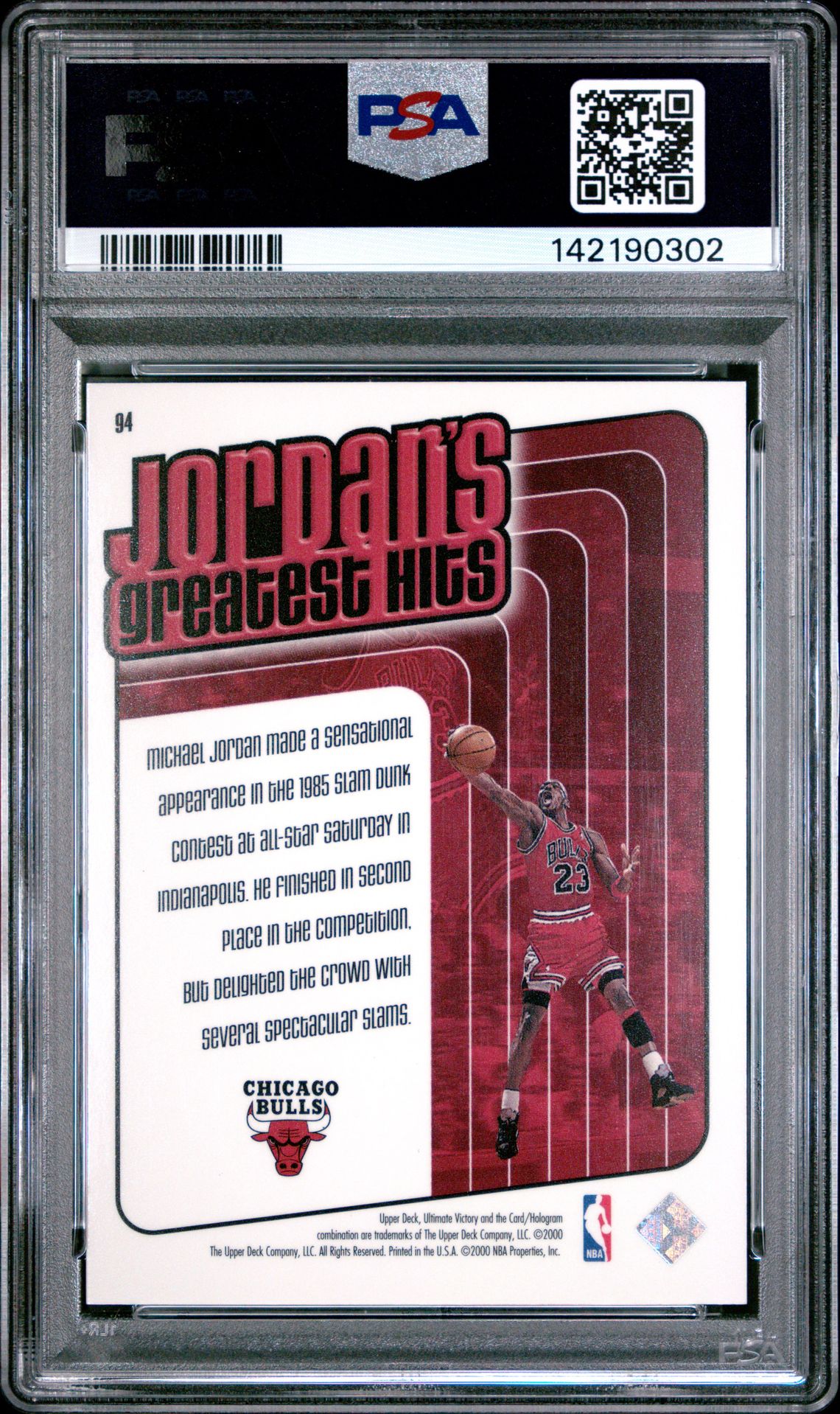 1999 Ultimate Victory Michael Jordan #94 (Ultimate Collection) Mint 9 back