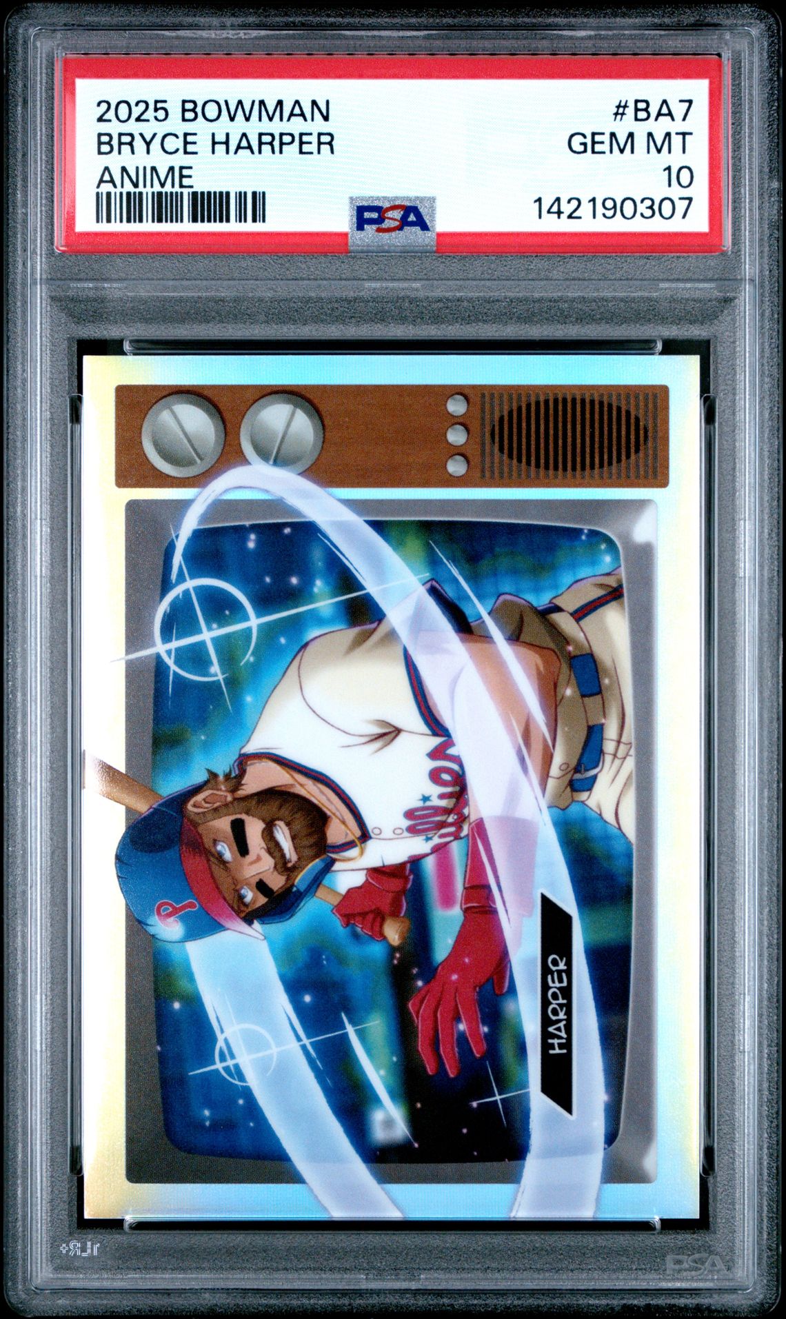 2025 Bowman Anime Bryce Harper #Ba7 Gem Mt 10 front