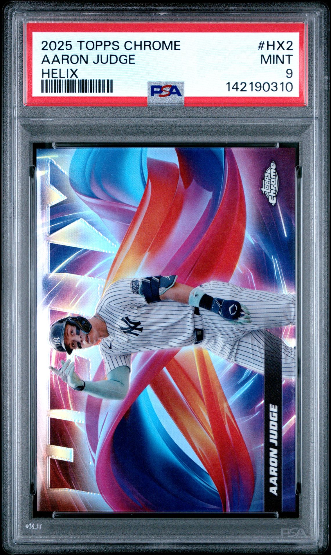 2025 Topps Chrome Helix Aaron Judge #Hx2 Mint 9 front