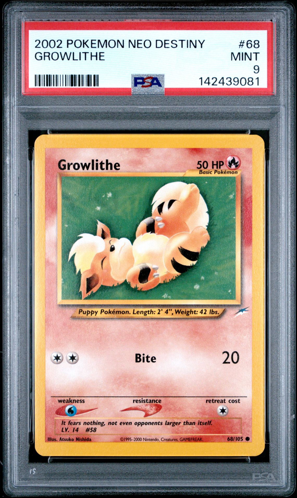 2002 Pokemon POKEMON NEO DESTINY #68 Growlithe front