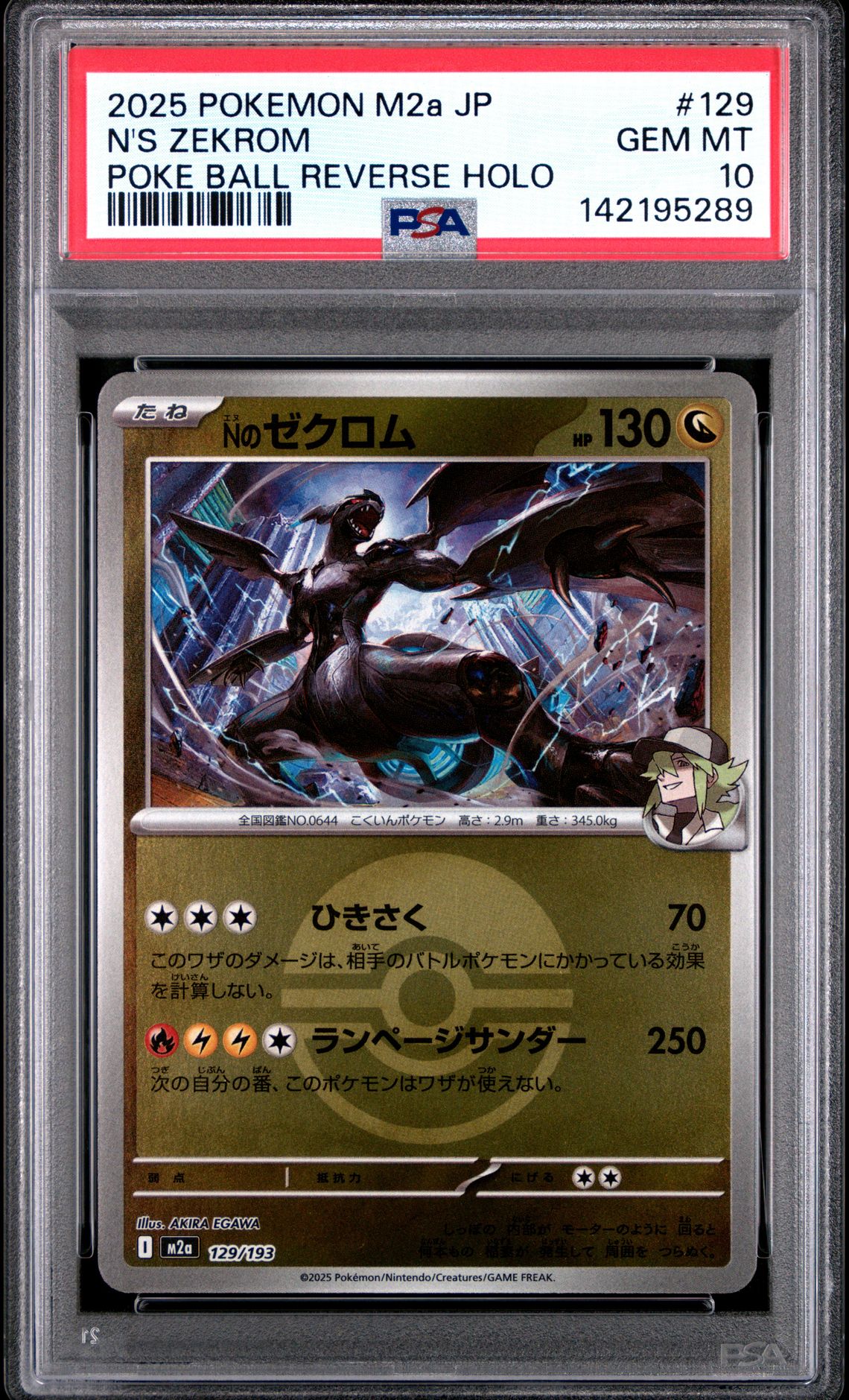 2025 Pokemon POKEMON JAPANESE M2A-MEGA DREAM EX Reverse Holo #129 N's Zekrom front