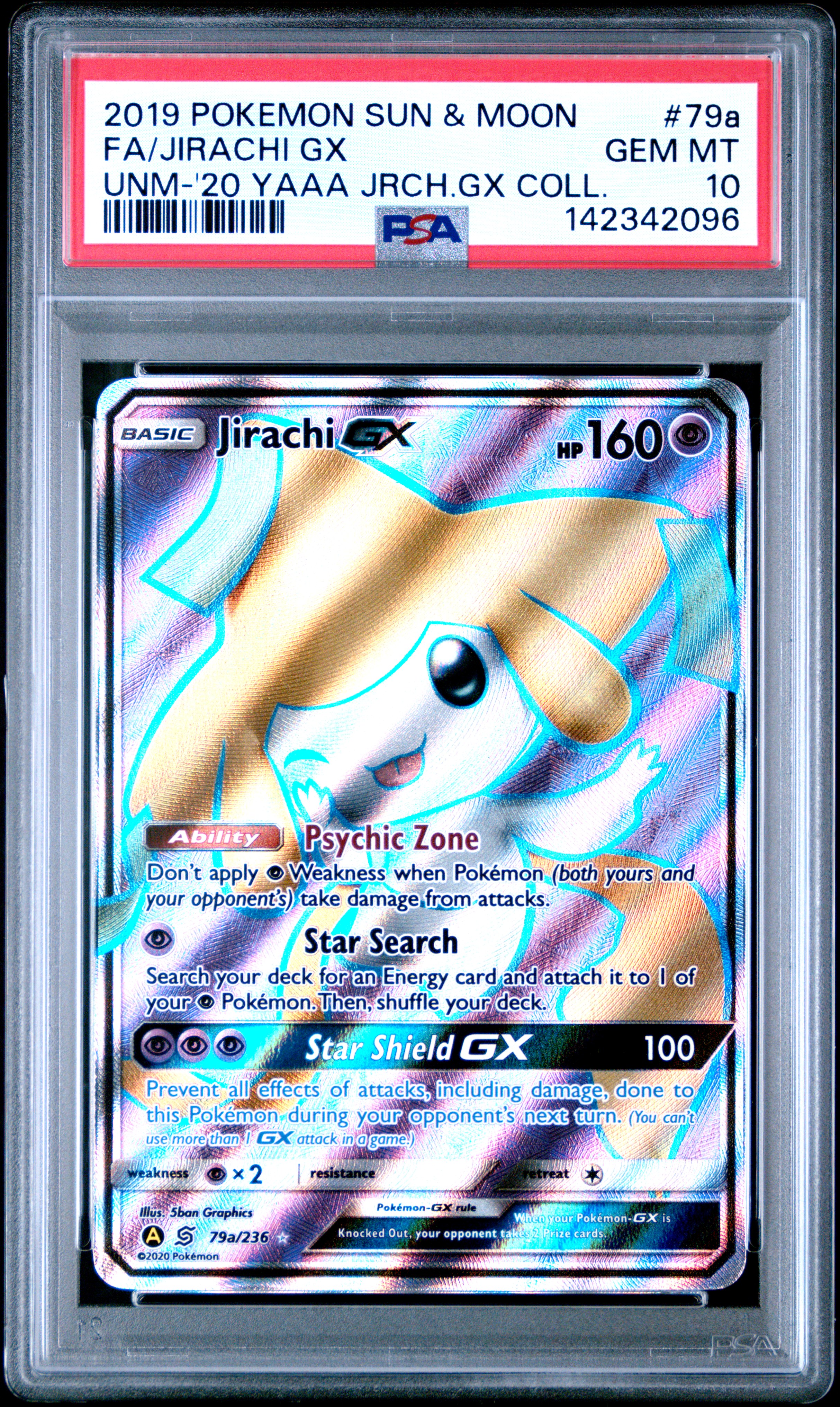 2019 #79a Full Art/Jirachi GX PSA 10 Sun & Moon Unified Minds