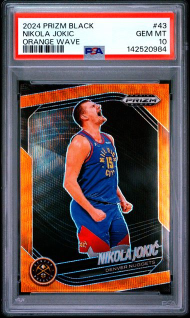 2024 Panini PANINI PRIZM BLACK ORANGE WAVE #43 Nikola Jokic front