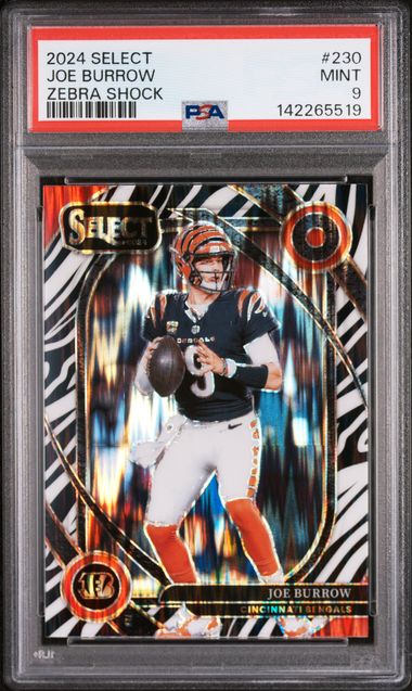 2024 Panini Select ZEBRA SHOCK #230 Joe Burrow front
