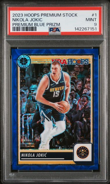 2023 Panini PANINI HOOPS PREMIUM STOCK PREMIUM BLUE PRIZM #1 Nikola Jokic front