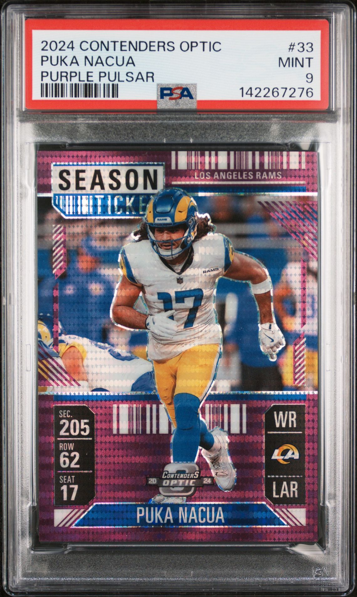 2024 Panini PANINI CONTENDERS OPTIC PURPLE PULSAR #33 Puka Nacua front