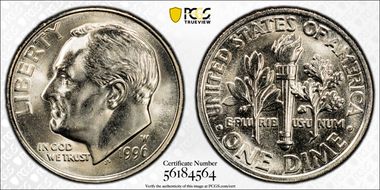 1996-W 10C MS66FB