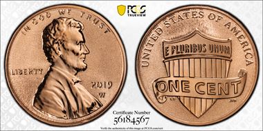 2019-W 1C Shield - Reverse Proof PR68RD