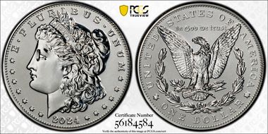 2024-S $1 Morgan Dollar Rev PR Two-Coin Reverse Proof Set PR70
