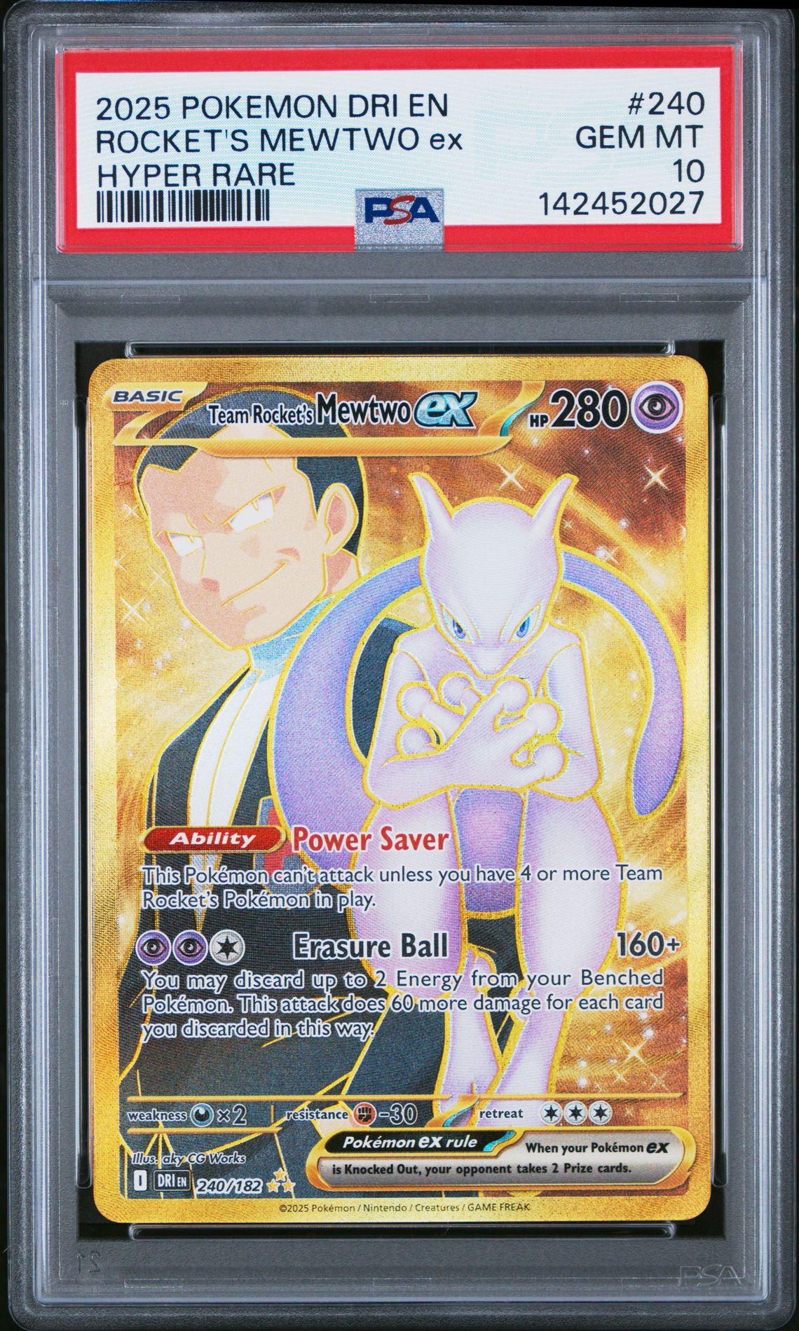 2025 Pokemon POKEMON DRI EN-DESTINED RIVALS #240 Rocket's Mewtwo EX front