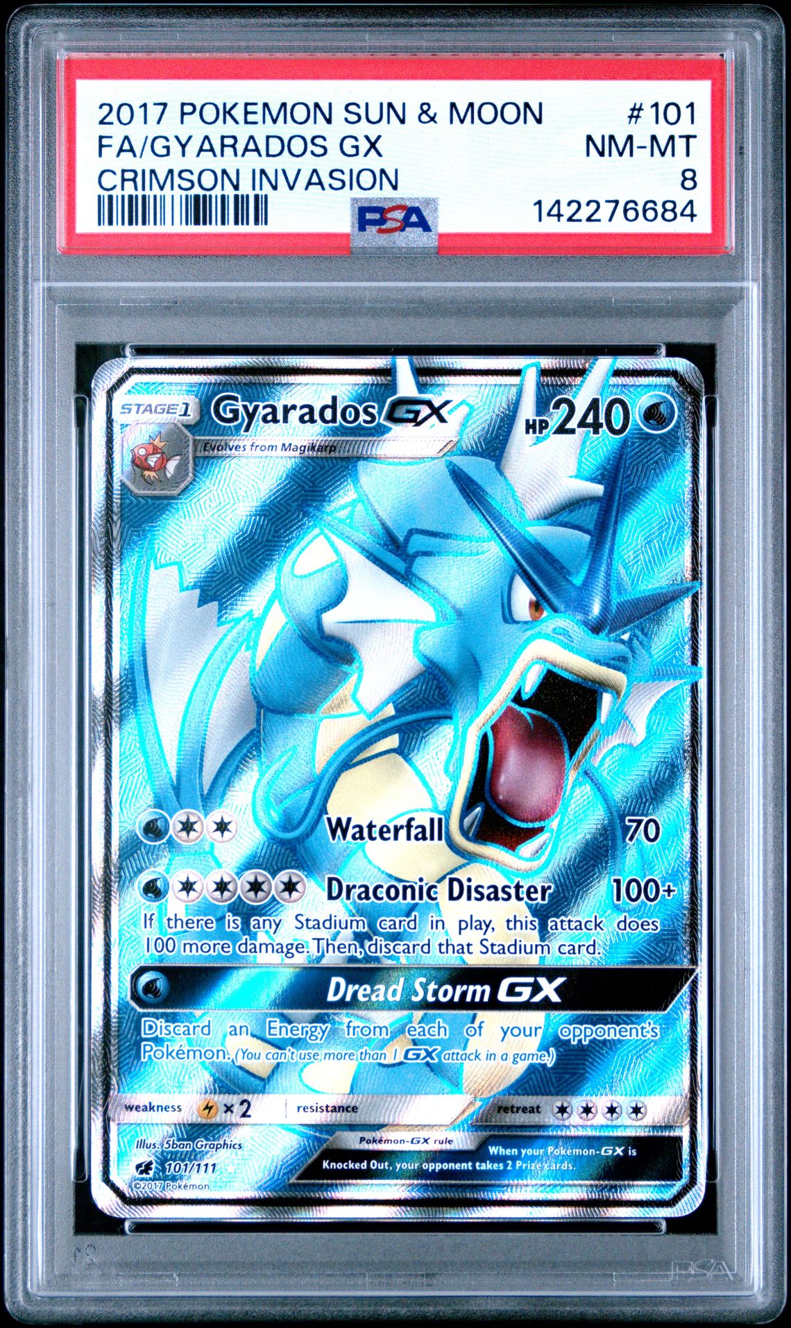 2017 Pokemon POKEMON SUN & MOON CRIMSON INVASION #101 Fa/Gyarados Gx front