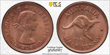 1961 Y. (p) 1/2D MS65RB