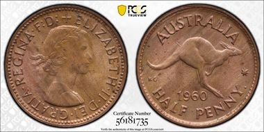 1960 Y. (p) 1/2D MS65RB