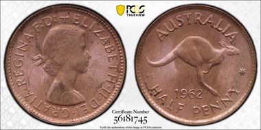 1962 Y. (p) 1/2D MS65RD