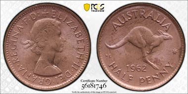 1962 Y. (p) 1/2D MS65RD