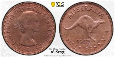 1963 Y. (p) 1/2D MS66RB