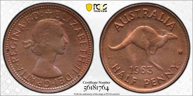1963 Y. (p) 1/2D MS65RB