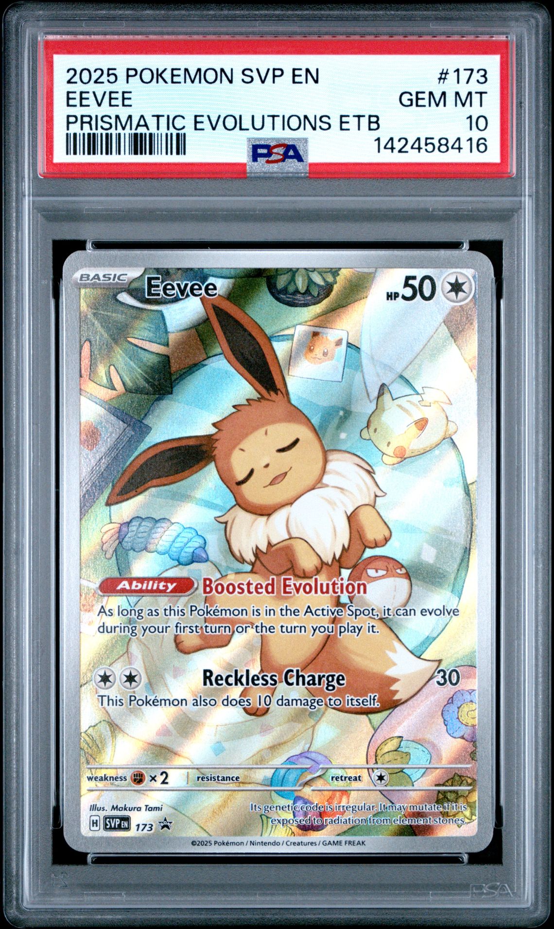 2025 Pokemon POKEMON SVP EN-SV BLACK STAR PROMO PRISMATIC EVOLUTIONS ETB #173 Eevee front