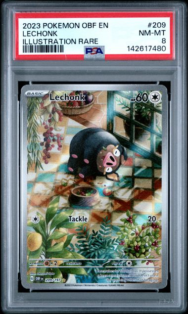2023 Pokemon Obsidian Flames Psa Illustration Rare #209 Lechonk front