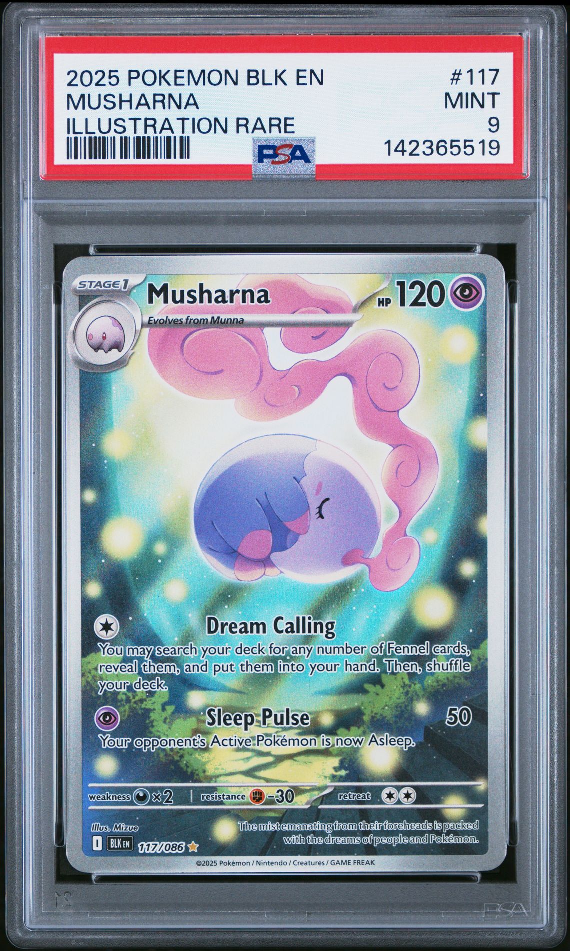 2025 Pokemon POKEMON BLK EN-BLACK BOLT ILLUSTRATION RARE #117 Musharna front