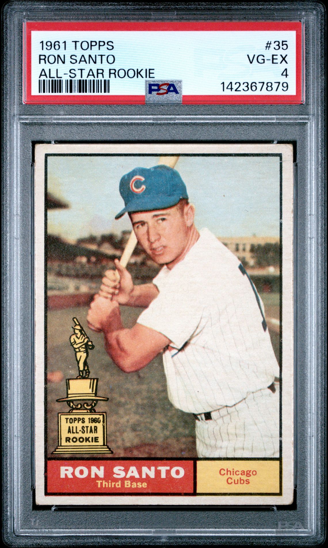 1961 Topps TOPPS ALL-STAR ROOKIE #35 Ron Santo front