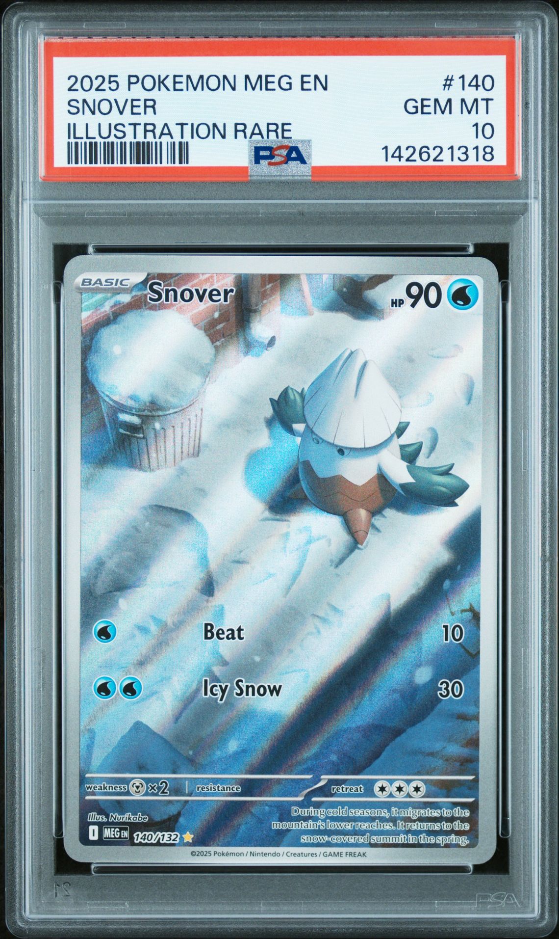 2025 Pokemon POKEMON MEG EN-MEGA EVOLUTION ILLUSTRATION RARE #140 Snover front
