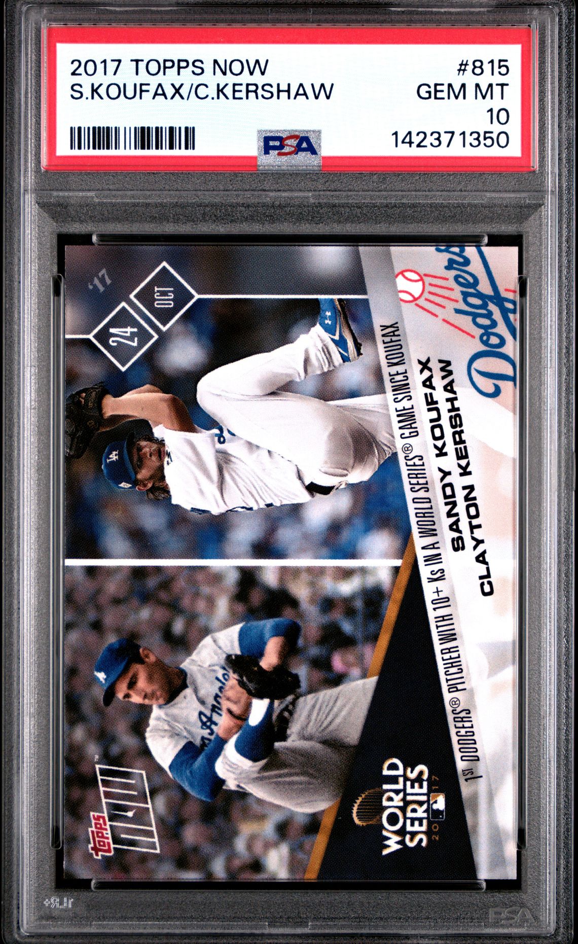 2017 Topps TOPPS NOW #815 S.Koufax/C.Kershaw front