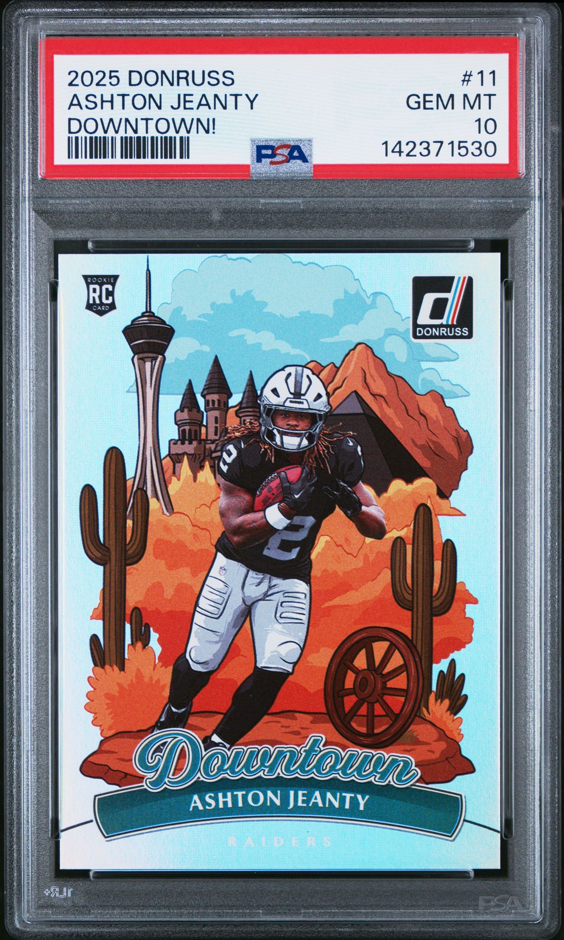 2025 Panini Donruss Downtown! Ashton Jeanty #11 Gem Mt 10 front