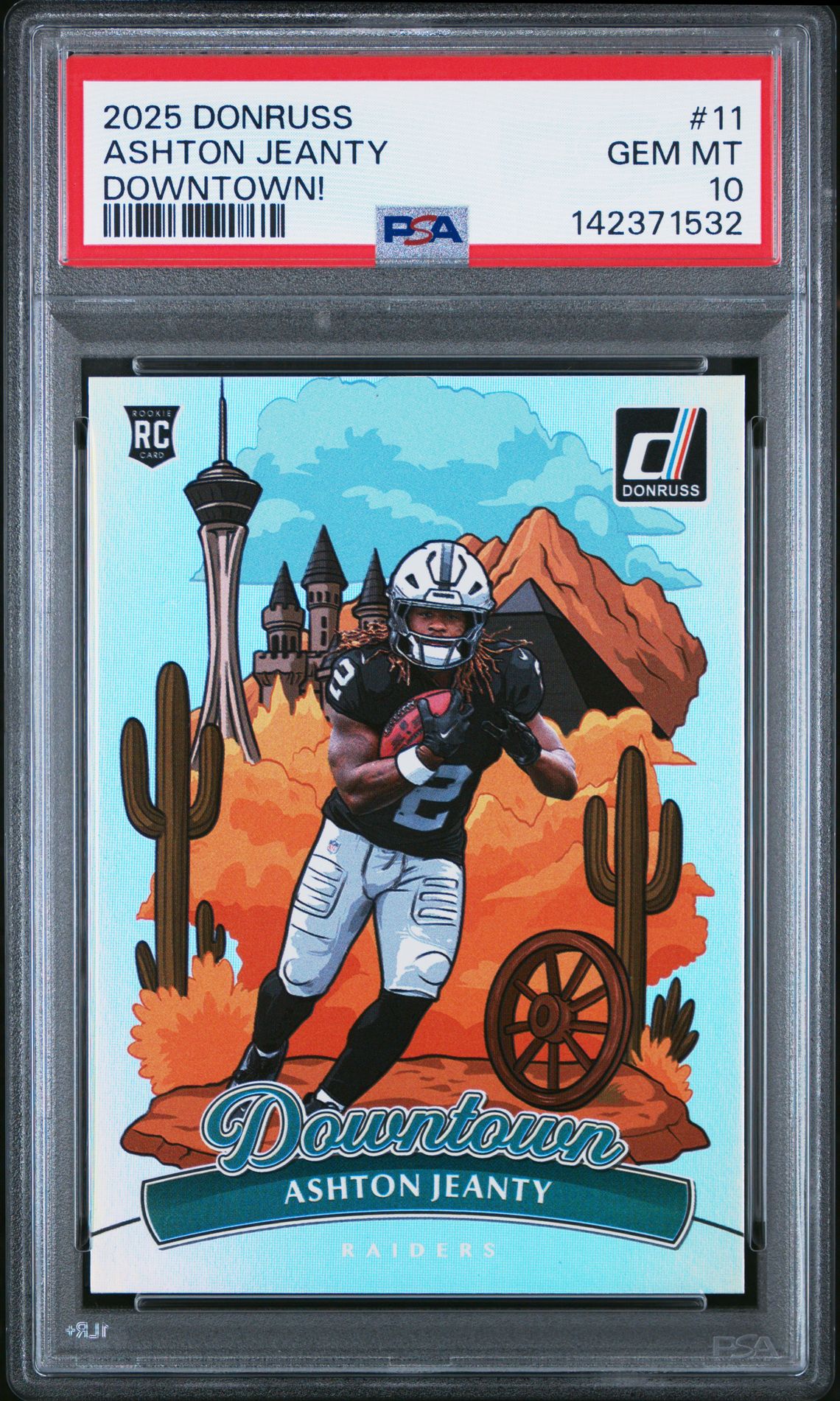 2025 Panini Donruss Downtown! Ashton Jeanty #11 Gem Mt 10 front