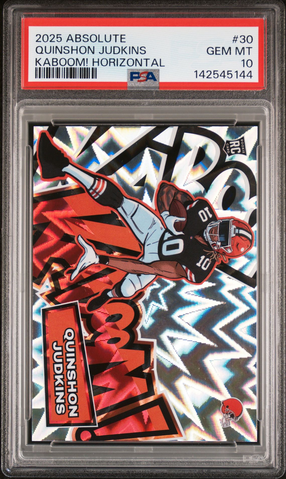 2025 Panini Absolute Kaboom! Horizontal Quinshon Judkins #30 Gem Mt 10 front