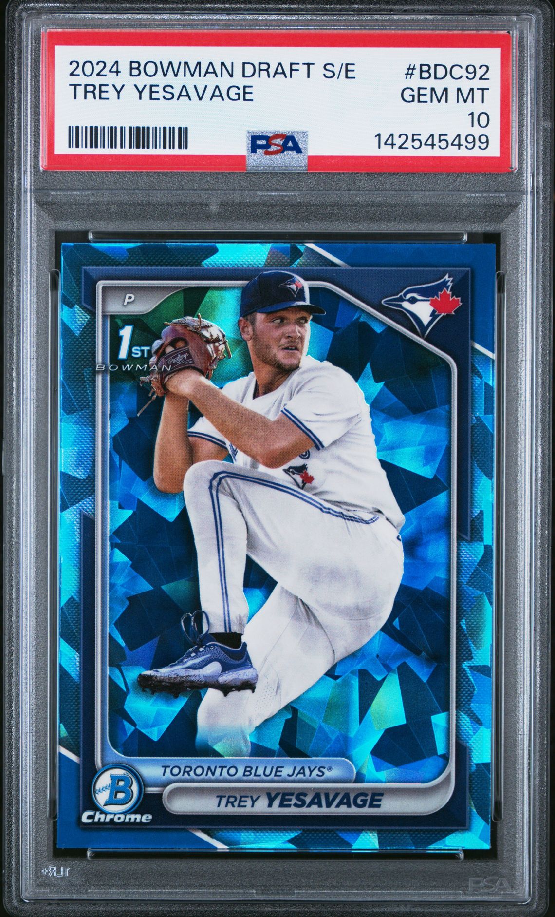 2024 Bowman Draft Sapphire Edition Trey Yesavage #Bdc92 Gem Mt 10 front