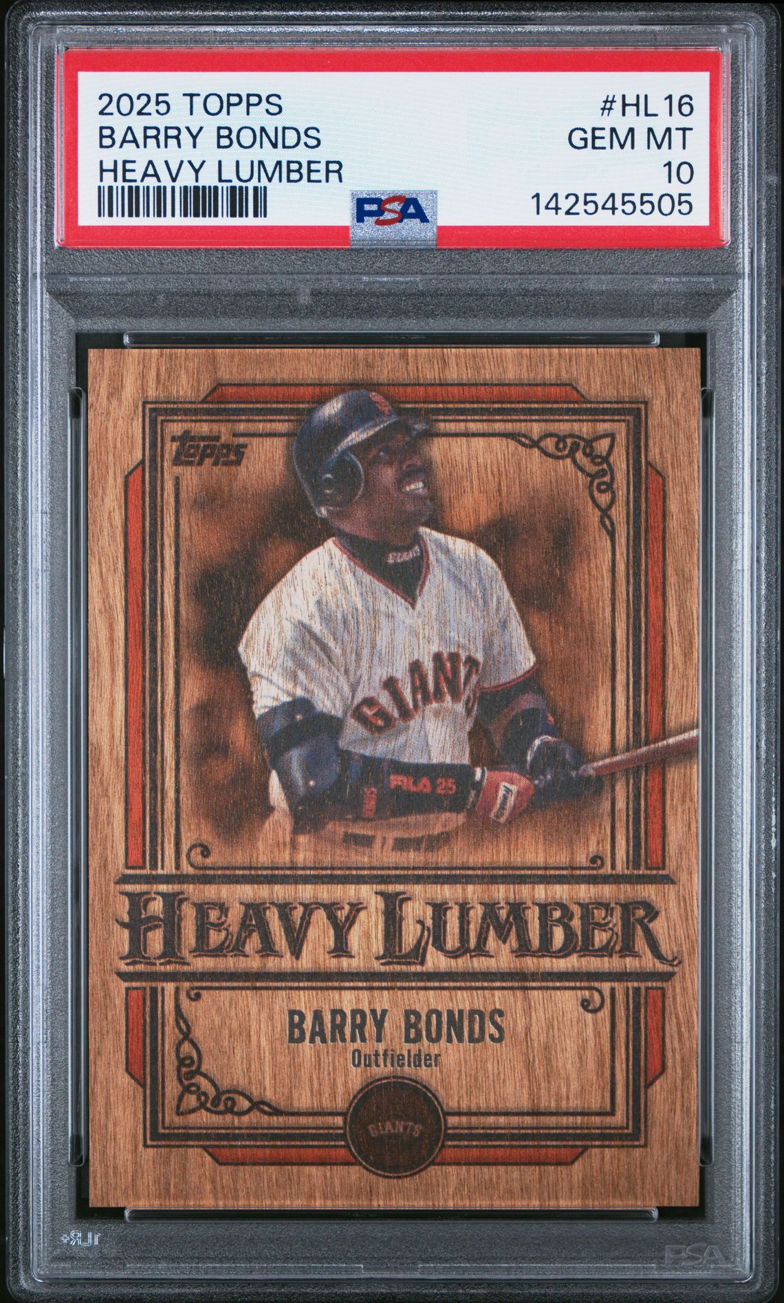 2025 Topps Heavy Lumber Barry Bonds #Hl16 Gem Mt 10 front