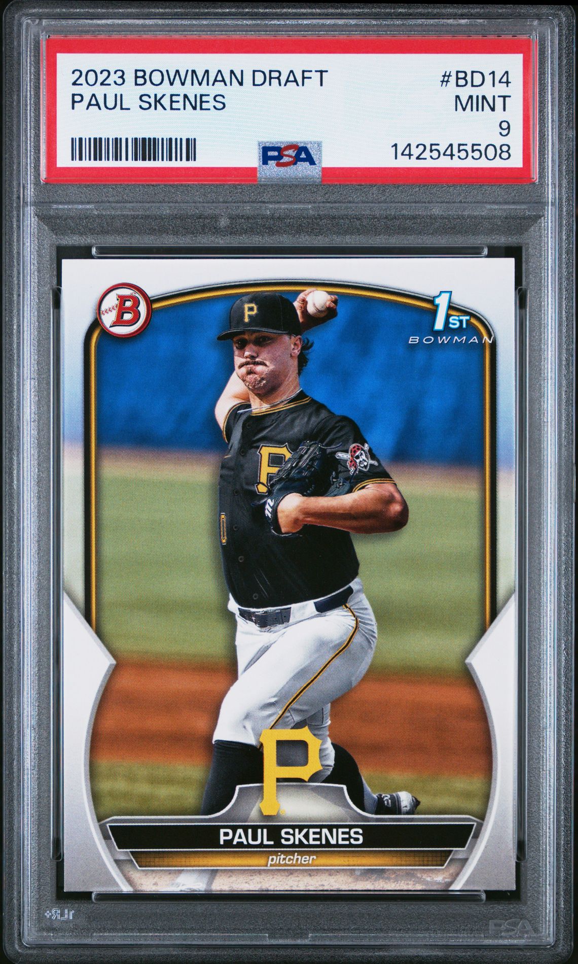 2023 Bowman Draft Paul Skenes #Bd14 Mint 9 front