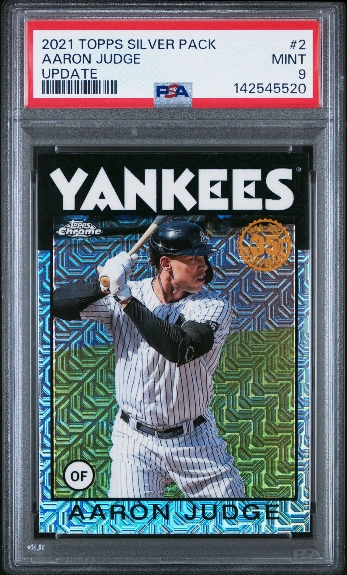 2021 Topps Silver Pack 1986 Chrome Promo Aaron Judge #2 (Update) Mint 9 front
