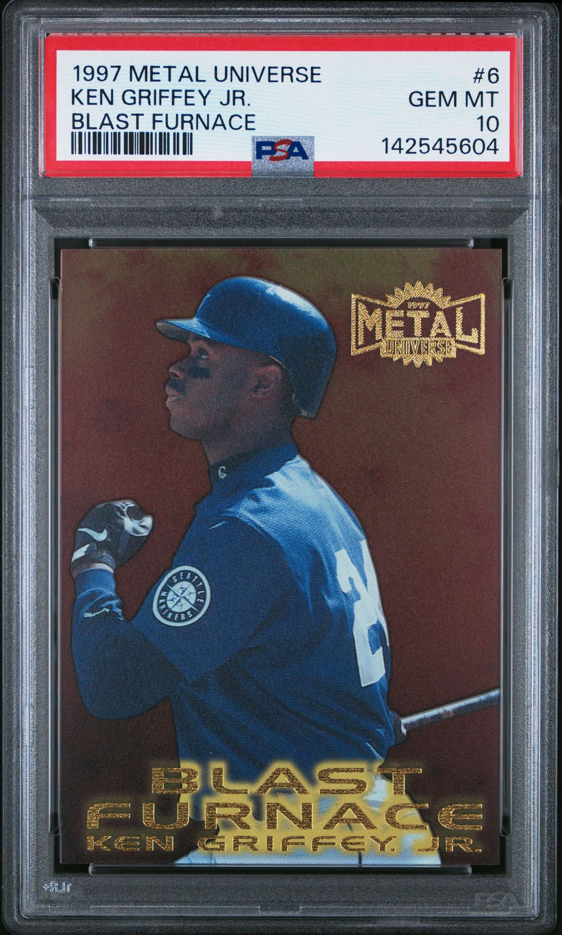 1997 Metal Universe Blast Furnace Ken Griffey Jr. #6 (Blast Furnace) Gem Mt 10 front