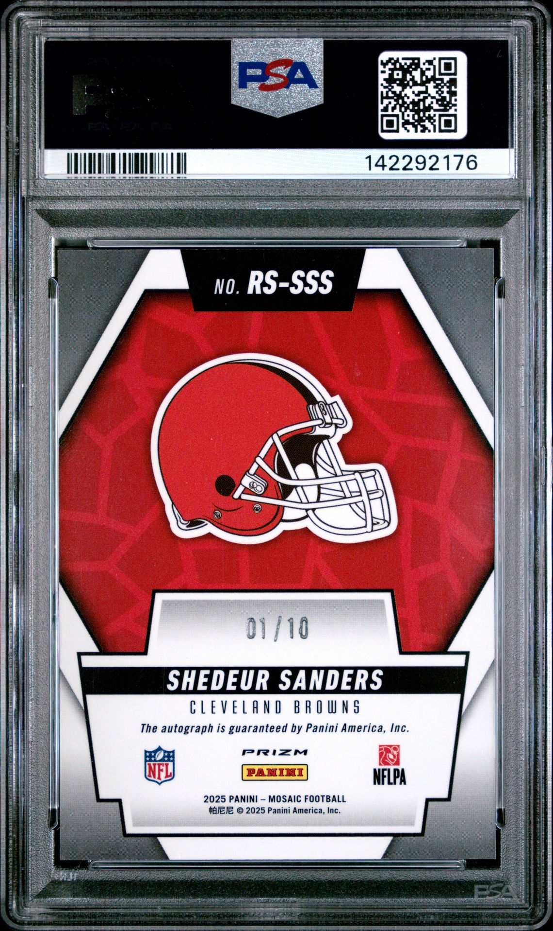 2025 Panini Mosaic Rookie Scripts Shedeur Sanders #Rs-Sss (Rookie Scripts-Gold) Mint 9 back