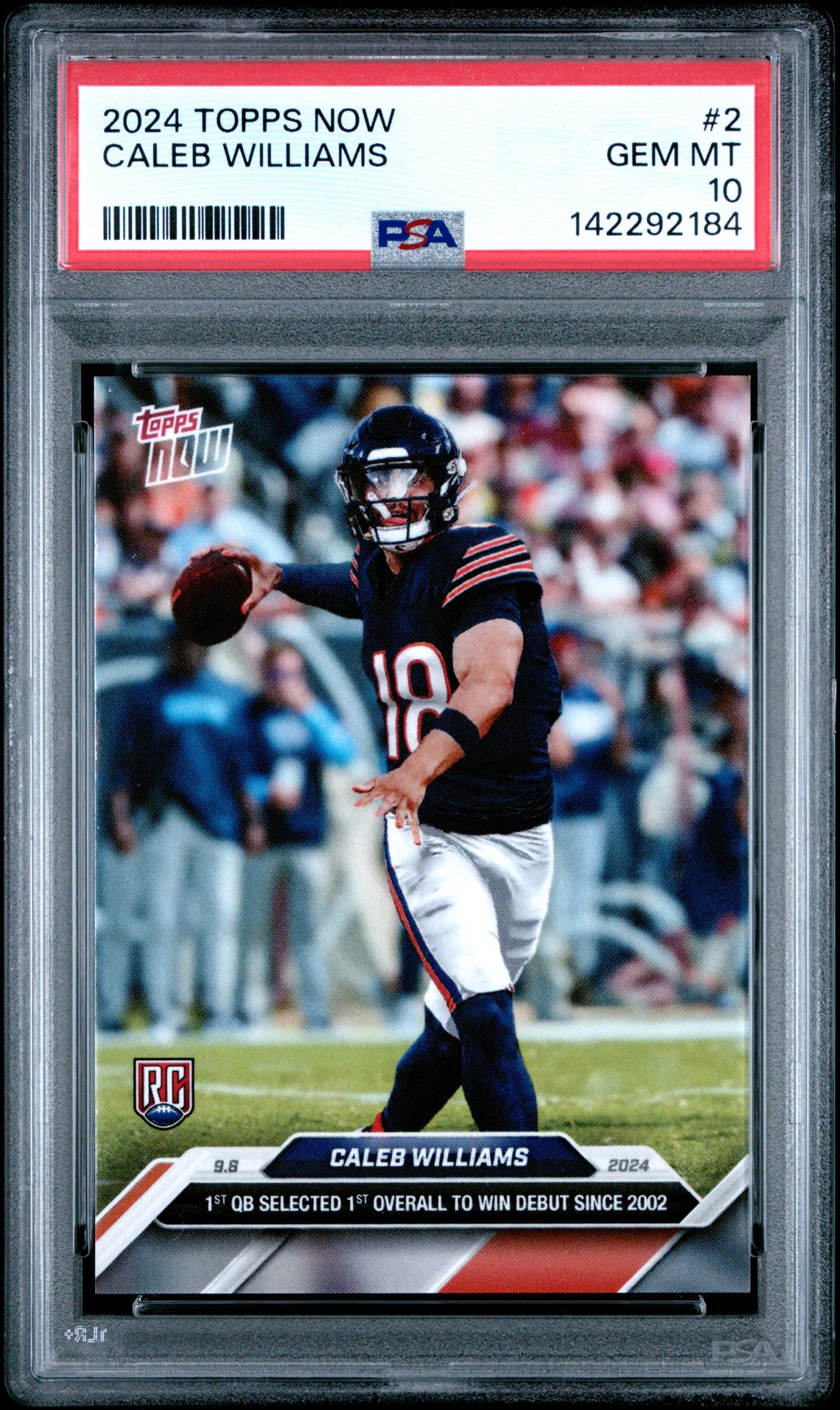 2024 Topps Now Caleb Williams #2 Gem Mt 10 front