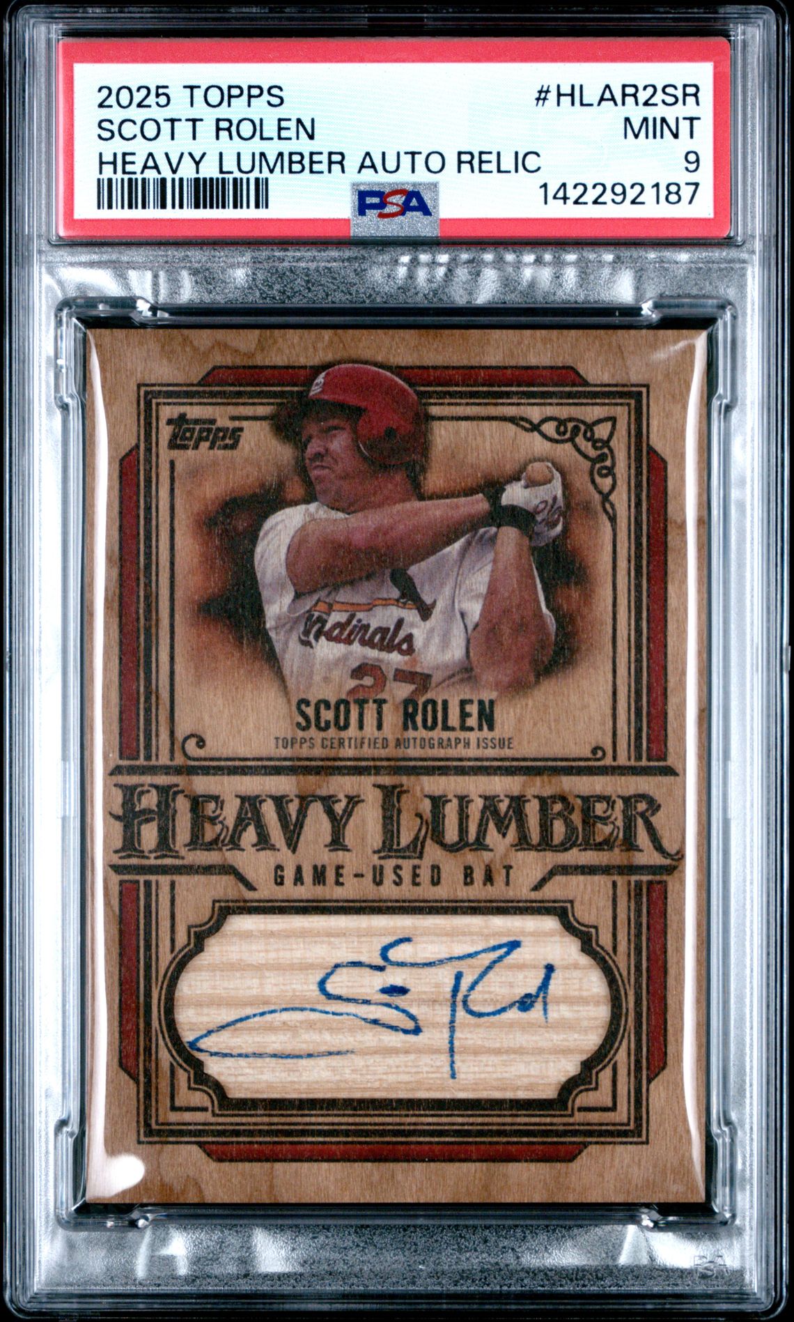 2025 Topps Heavy Lumber Autograph Relics Scott Rolen #Hlar2Sr (Series 2) Mint 9 front