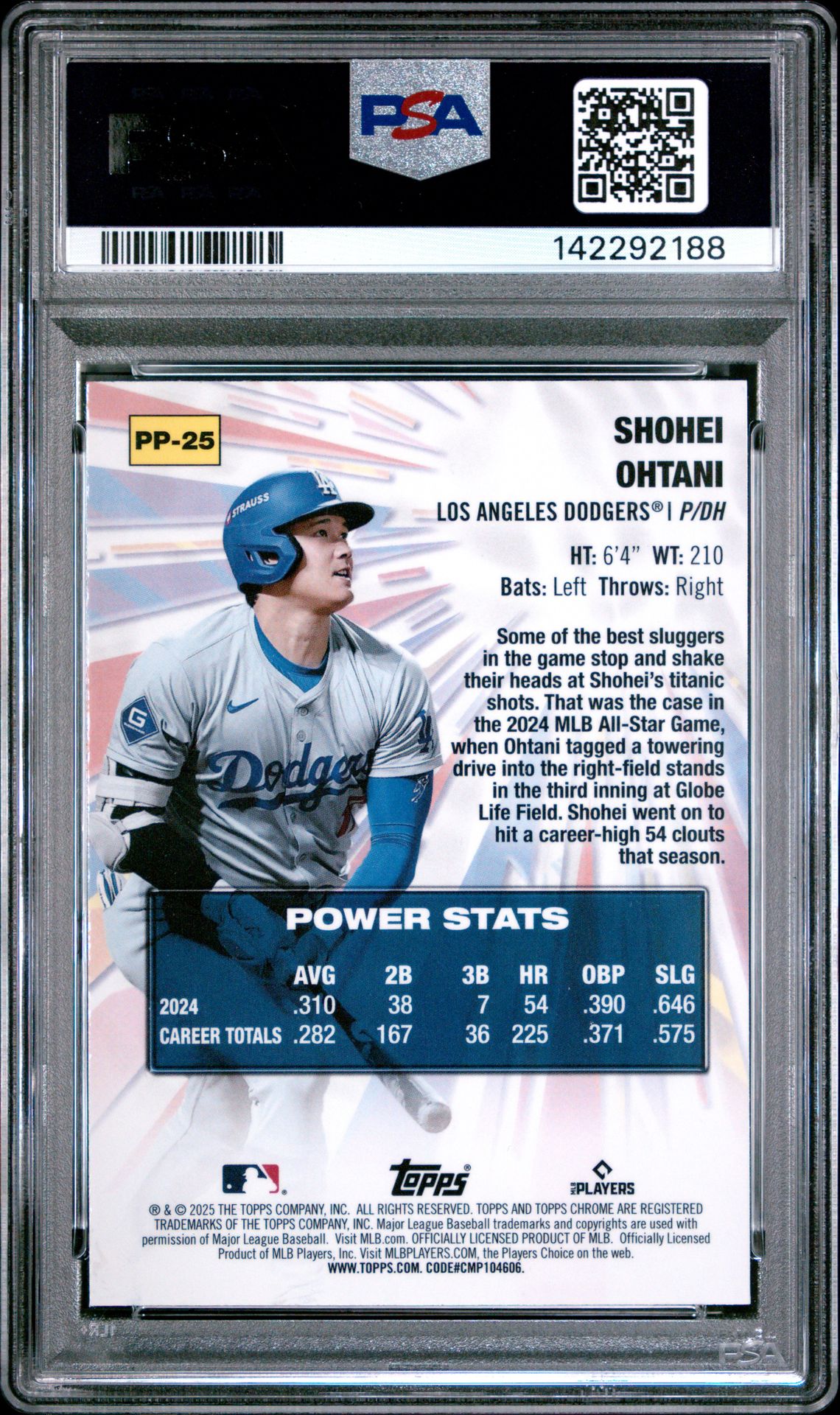 2025 Topps Chrome Power Players Shohei Ohtani #Pp25 Nm-Mt 8 back