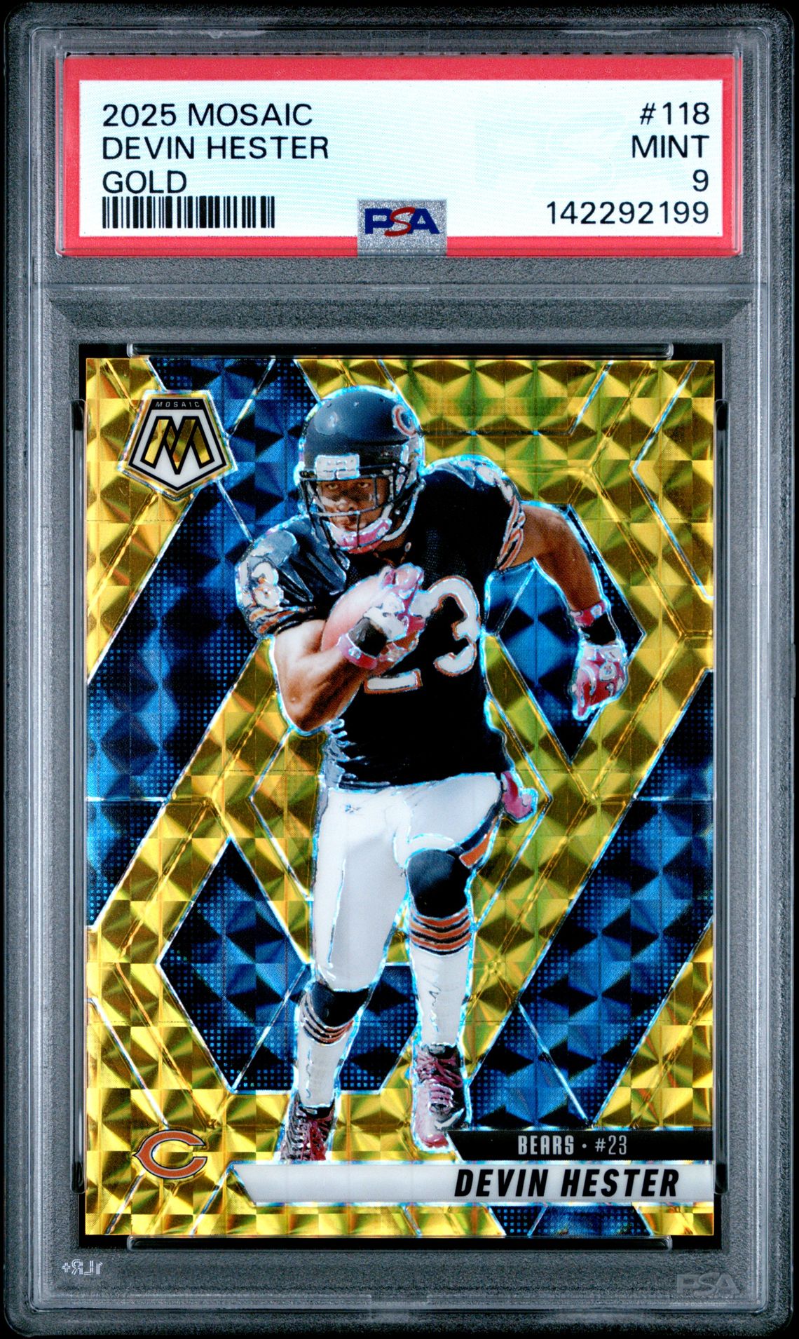 2025 Panini Mosaic Devin Hester #118 (Gold) Mint 9 front