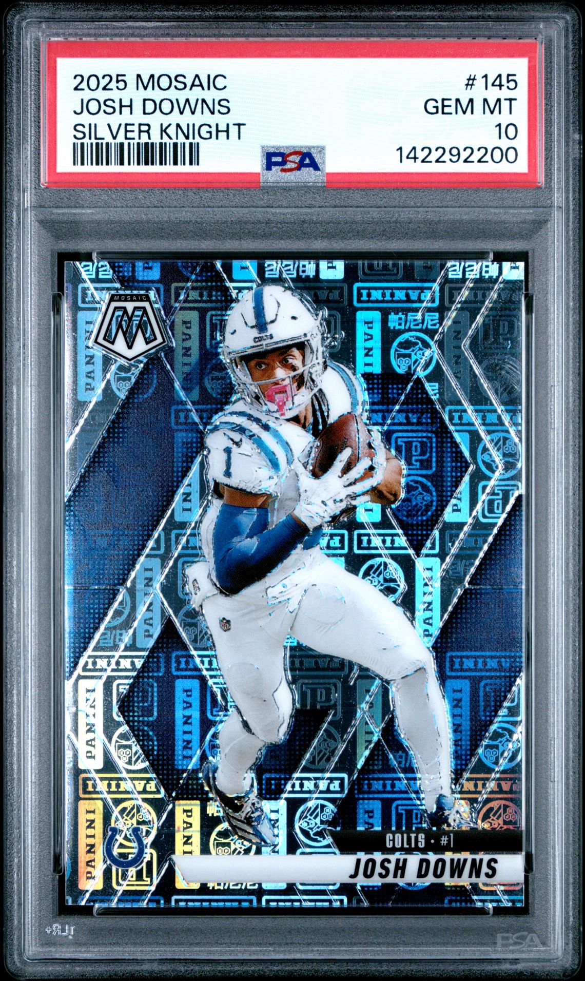 2025 Panini Mosaic Josh Downs #145 (Silver Knight) Gem Mt 10 front