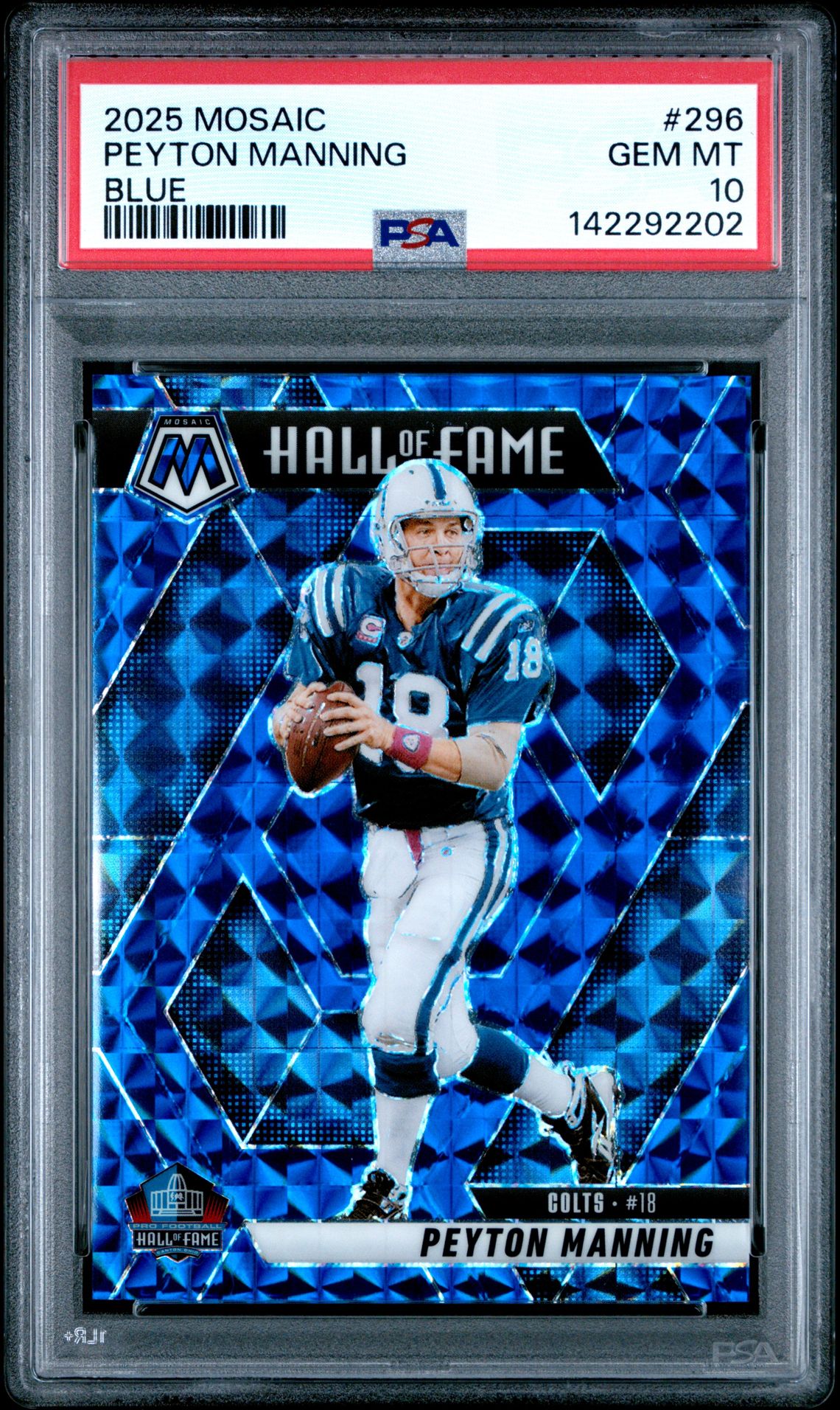 2025 Panini Mosaic Peyton Manning #296 (Blue) Gem Mt 10 front