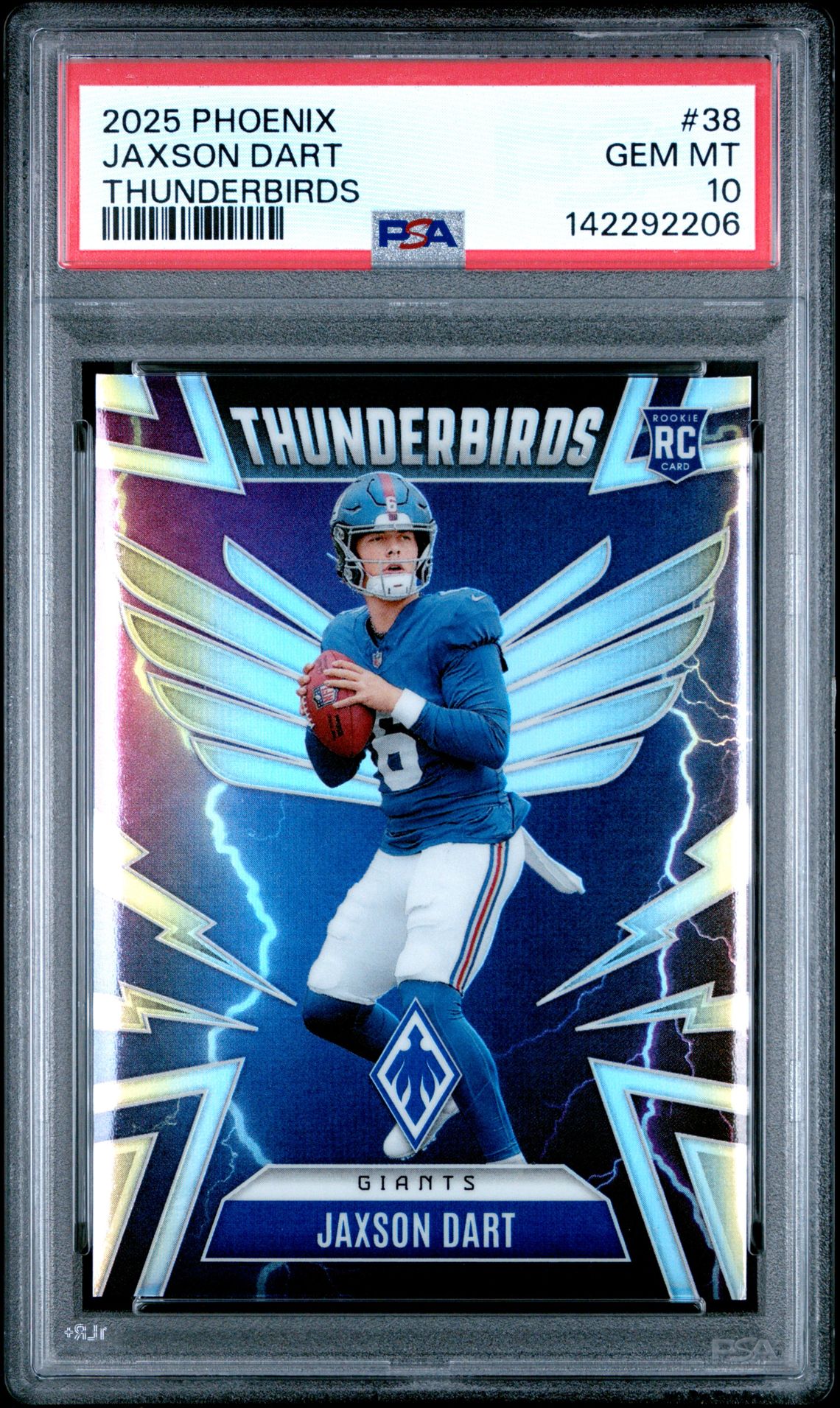 2025 Panini Phoenix Thunderbirds Jaxson Dart #38 Gem Mt 10 front