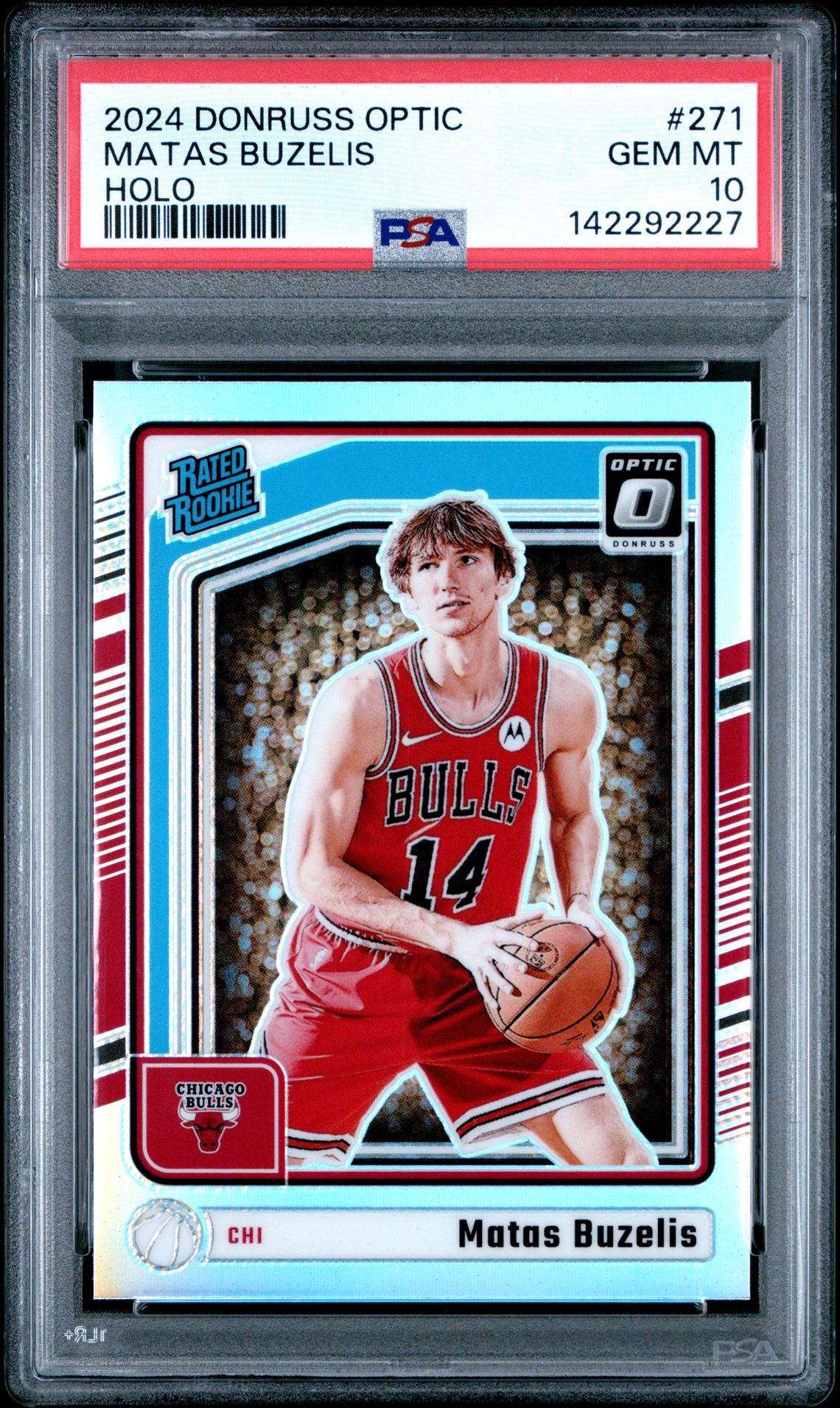 2024 Panini Donruss Optic Matas Buzelis #271 (Holo) Gem Mt 10 front