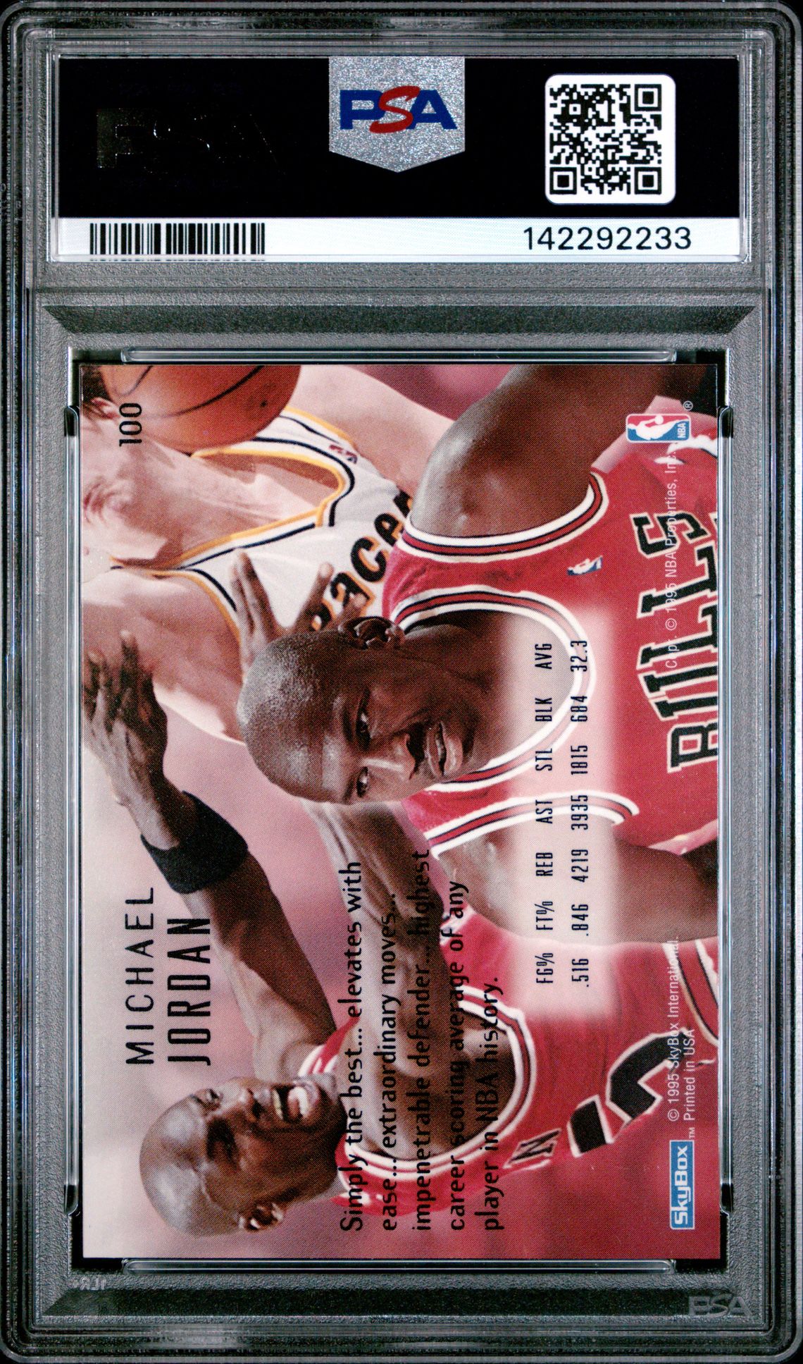 1994 E-Motion Michael Jordan #100 Gem Mt 10 back