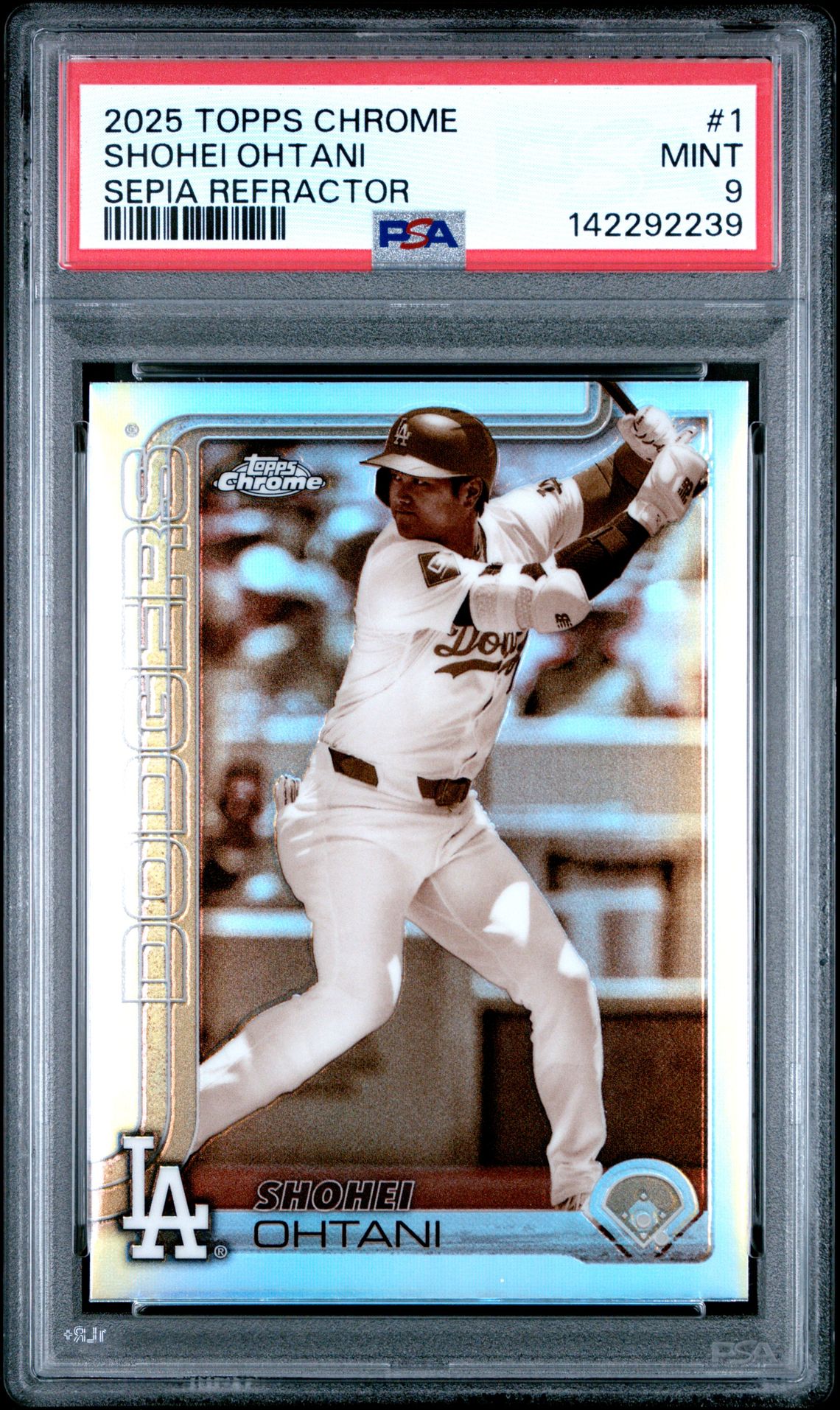 2025 Topps Chrome Shohei Ohtani #1 (Sepia Refractor) Mint 9 front