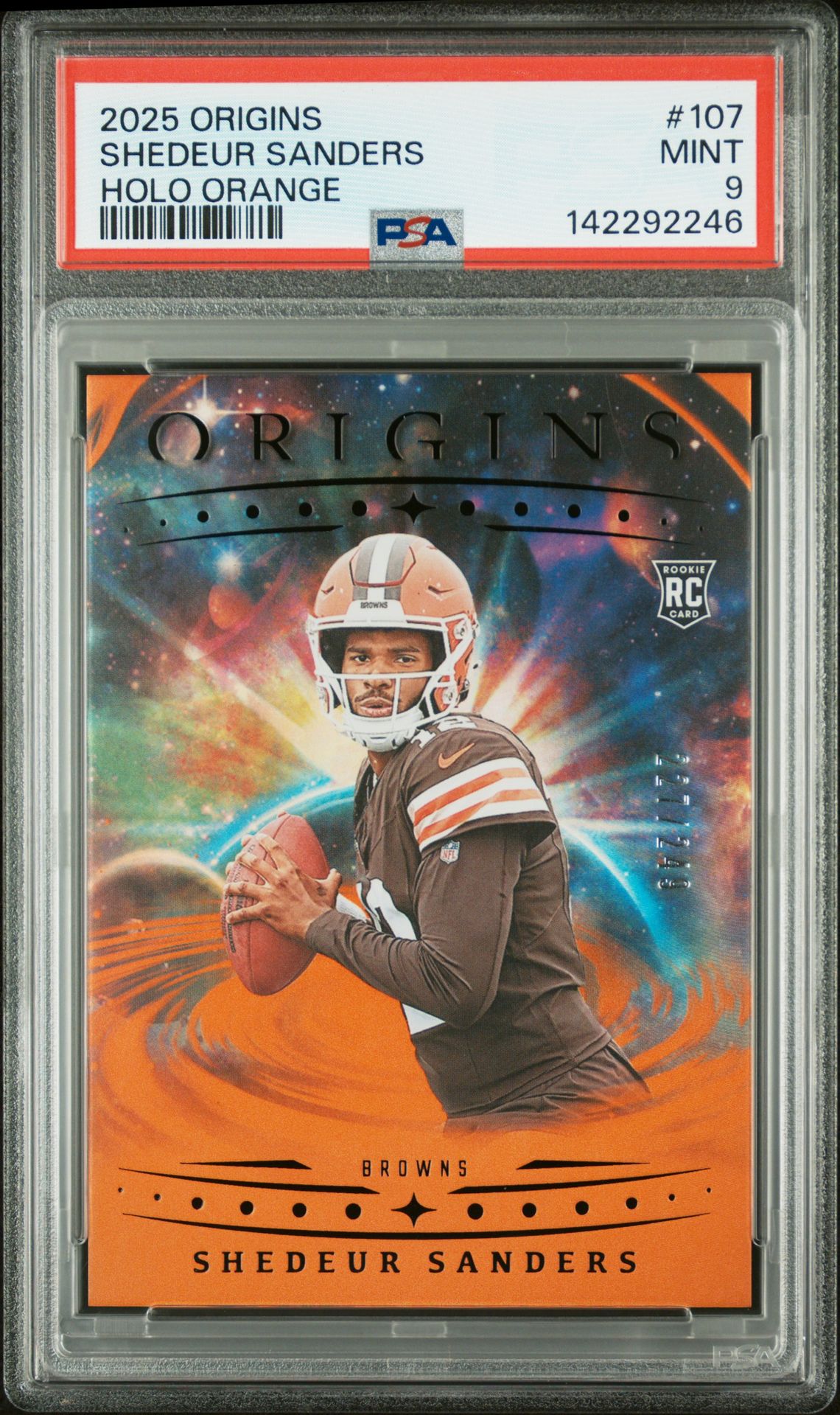 2025 Panini Origins Shedeur Sanders #107 (Holo Orange) Mint 9 front