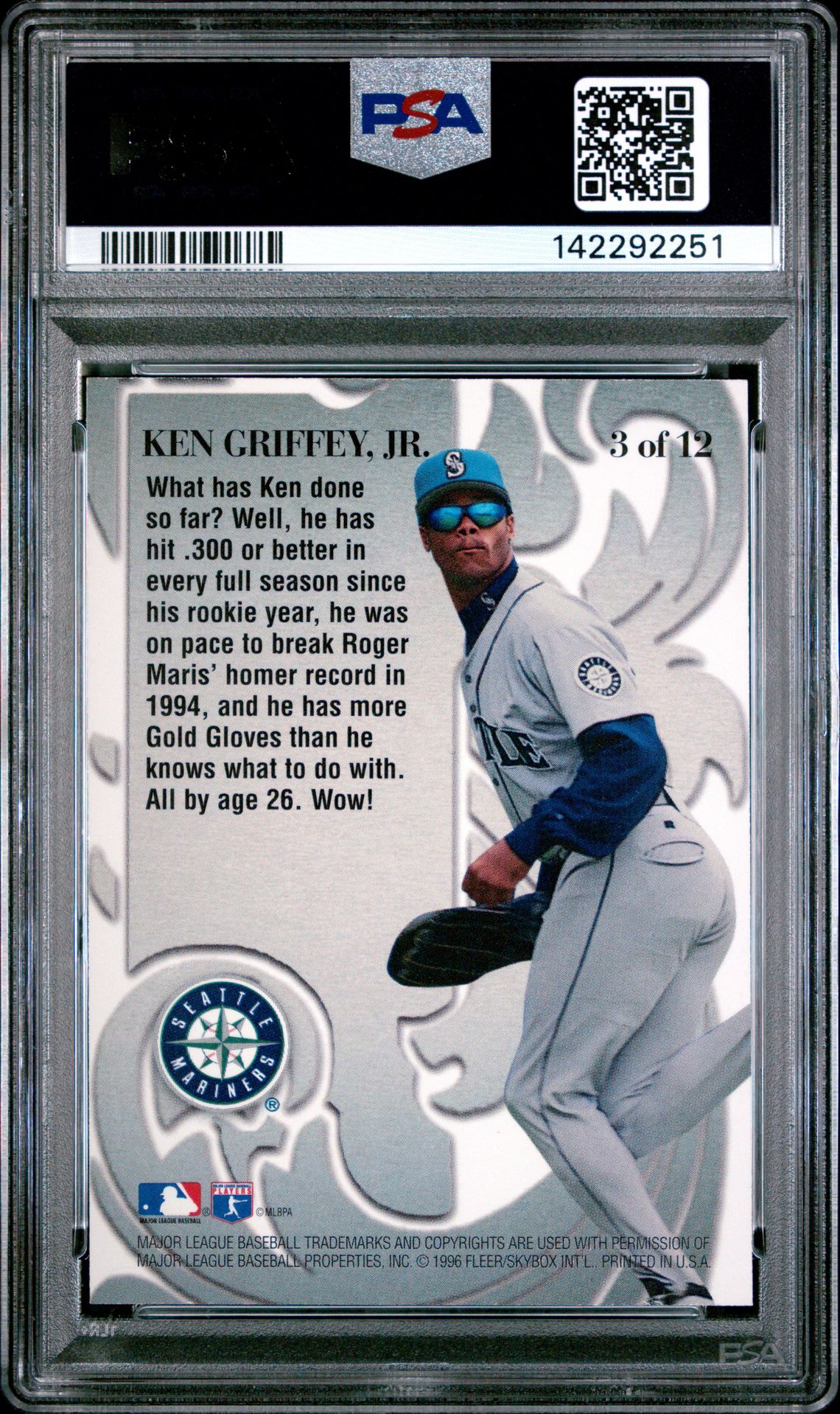1996 Metal Universe Mother Lode Ken Griffey Jr. #3 (Mother Lode) Mint 9 back