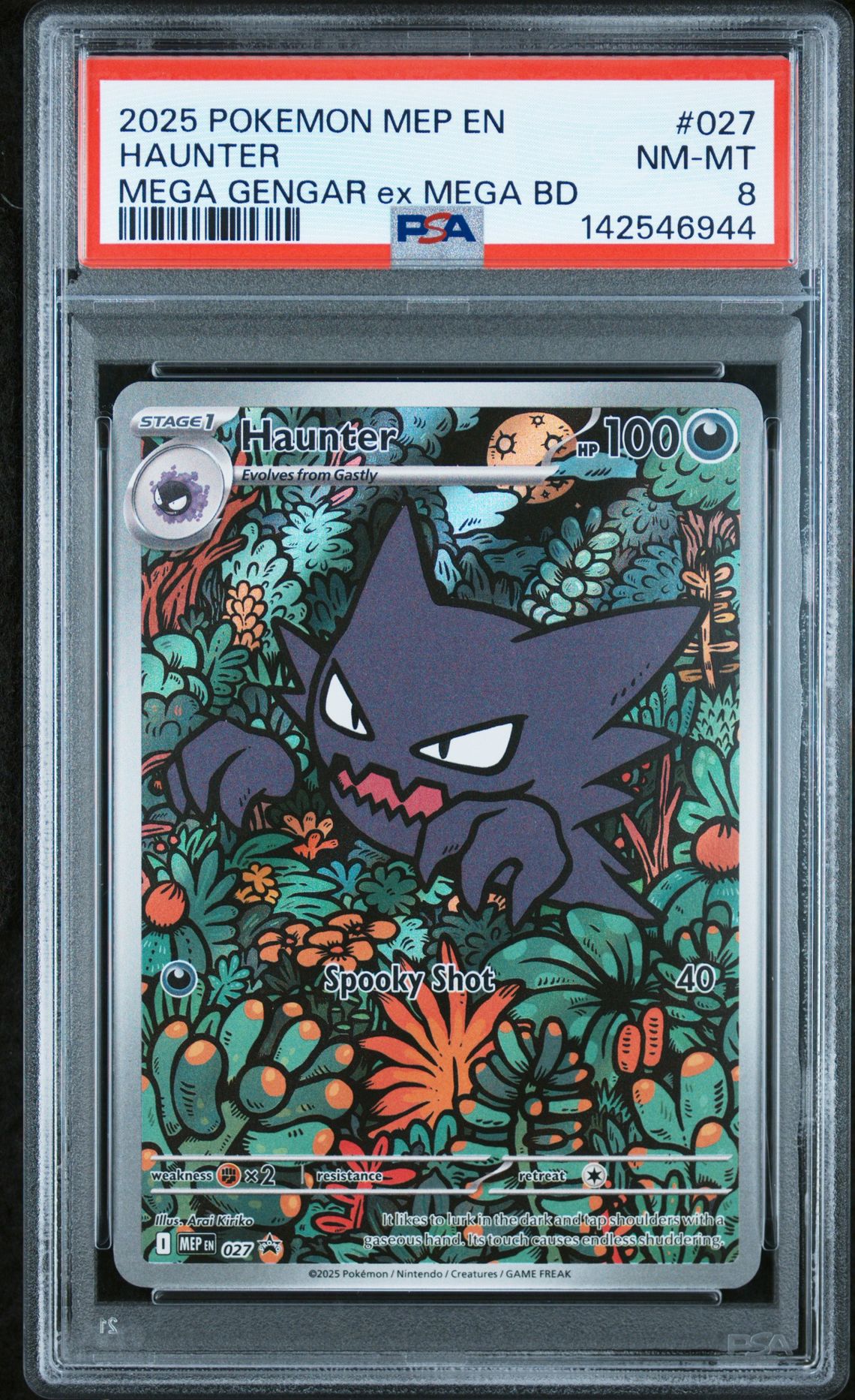2025 Pokemon Mep En-Me Black Star Promo Haunter #027 (Mega Gengar Ex Mega Bd) Nm-Mt 8 front